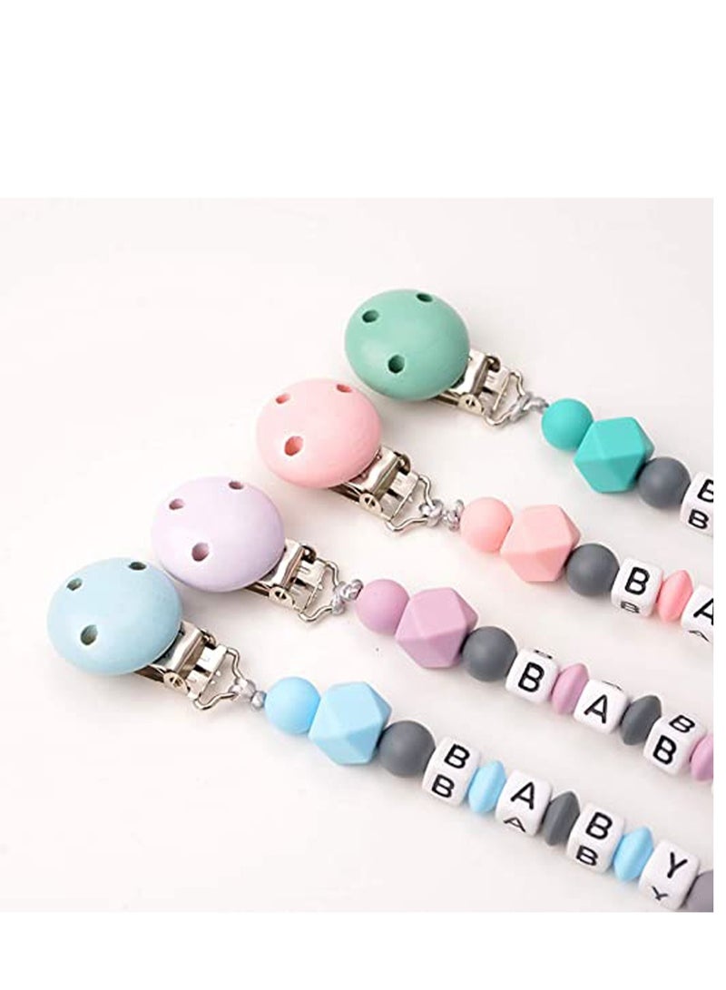 SYOSI Silicone Pacifier Clip Teether Holder Teething Beads Universal Fits All Baby Teething Toys for Boys and Girls  - Image 4