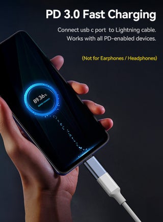 محول Lightning أنثى إلى USB C ذكر، 2 قطعة، PD 3.0 شحن سريع ومحول نقل البيانات، غير مناسب للسماعات/OTG، لأجهزة iPhone 17/16 Pro Max/15 و Samsung Galaxy و MacBook Pro/Air - view 4