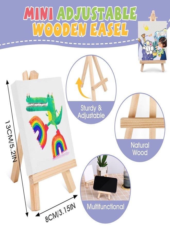 ESRICH 6 Set Mini Acrylic Paint Kit,Minis Stretched Canvas with Easel,Acrylic Paint Strips,Paint Palettes,Painting Brushes, Mini Canvas and Easel Set for Kids Artists Beginner,Gift - Image 3