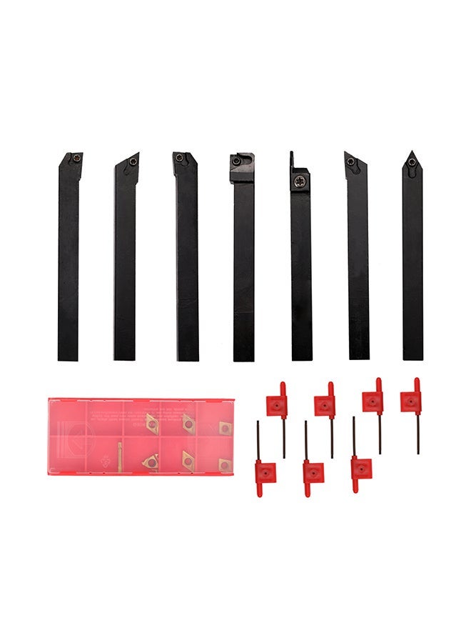نيبمينينت 21-Piece Boring Bar Carbide Lathe Turning Tool Set black 22x4x15centimeter  - Image 1