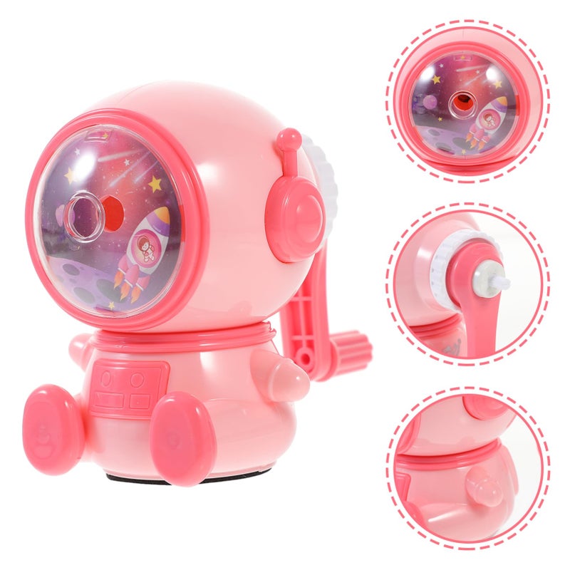 Manual Pencil Sharpener Compact Safe For Students Artists Adorable Cartoon Design Blue - Image 3