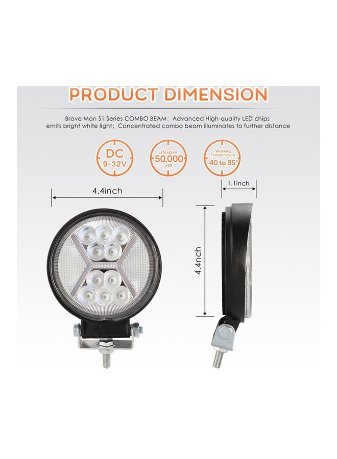 MUNTAQI Round LED Pods Working Lights Bar With Amber DRL Light - Image 3