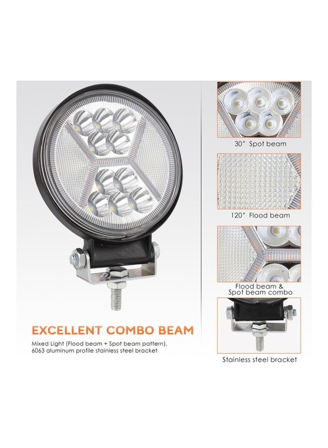 MUNTAQI Round LED Pods Working Lights Bar With Amber DRL Light - Image 5