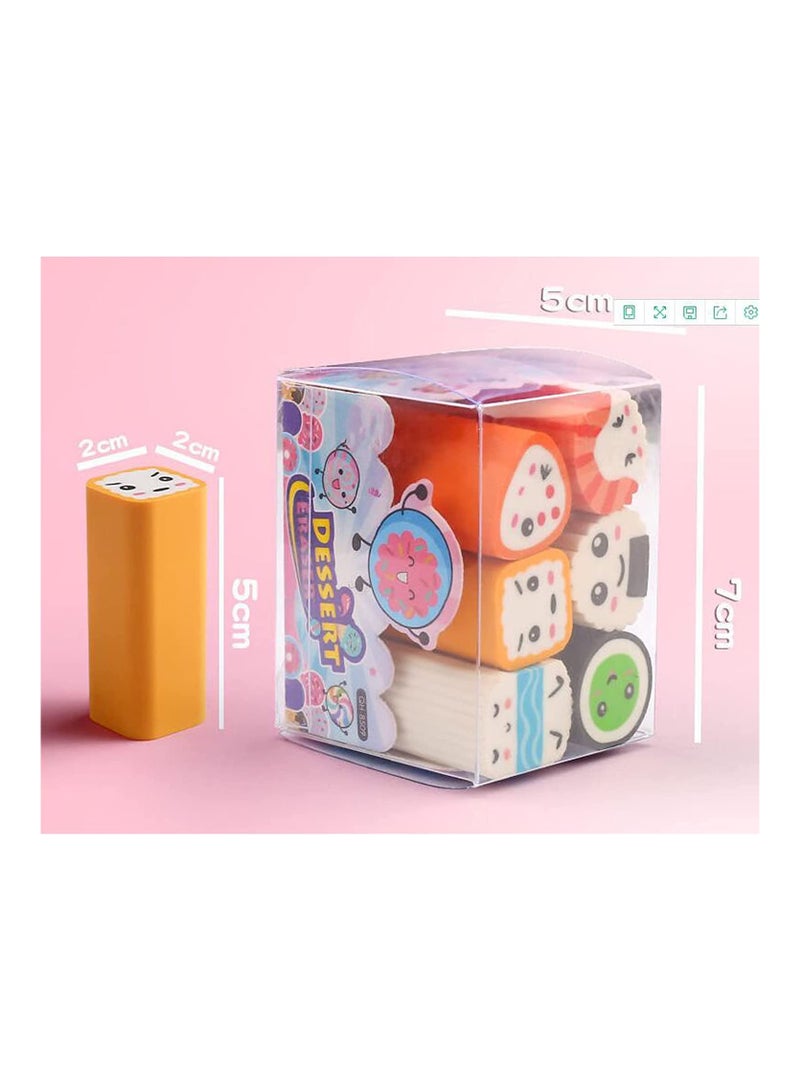 SYOSI 12 Pcs Sushi Desserts Erasers Assorted Long Mini Food Pencil Eraser for Kids Party Favors School Student Prizes Gift - Image 4