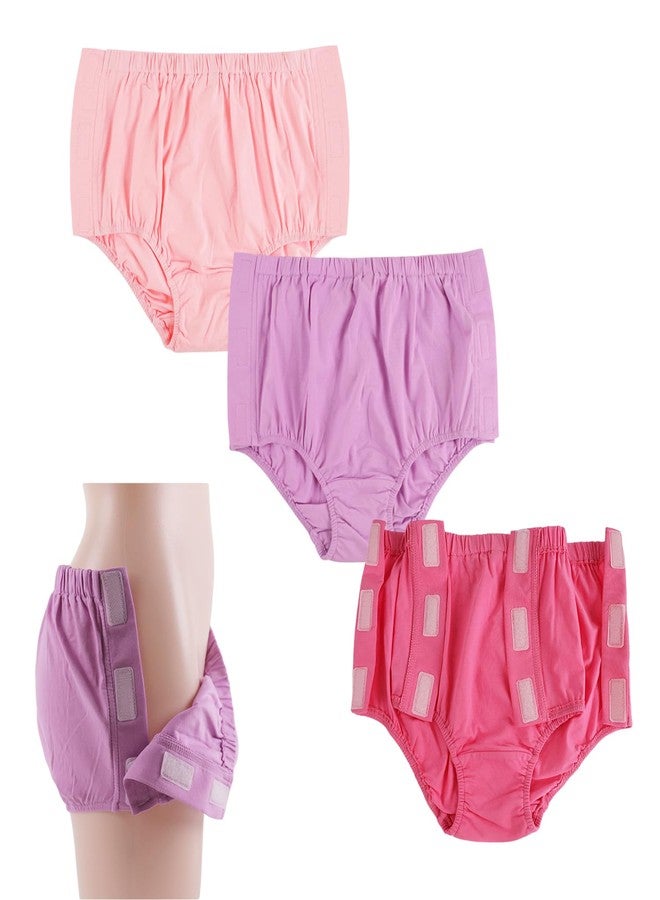 Lmaray 3 Pack Cotton Post Surgery Underwear for Women, Disabled Adaptive, Tear Away Briefs, Reusable Incontinence Underpants - Image 1
