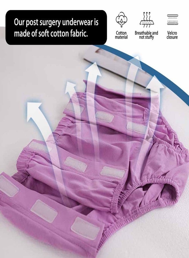 Lmaray 3 Pack Cotton Post Surgery Underwear for Women, Disabled Adaptive, Tear Away Briefs, Reusable Incontinence Underpants - Image 3