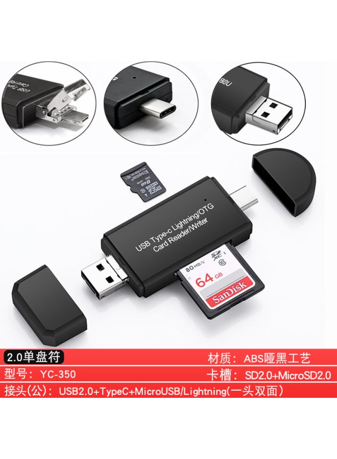 نيوترل قارئ بطاقات الهاتف المحمول، قارئ بطاقات OTG متعدد الوظائف، قارئ بطاقات USB ذكي ثلاثي الوظائف لجهاز الكمبيوتر من نوع Type-C، قارئ بطاقات TF - Image 1