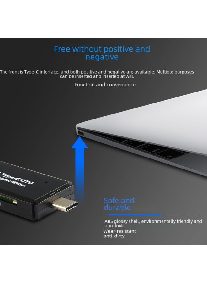 نيوترل قارئ بطاقات الهاتف المحمول، قارئ بطاقات OTG متعدد الوظائف، قارئ بطاقات USB ذكي ثلاثي الوظائف لجهاز الكمبيوتر من نوع Type-C، قارئ بطاقات TF - Image 3