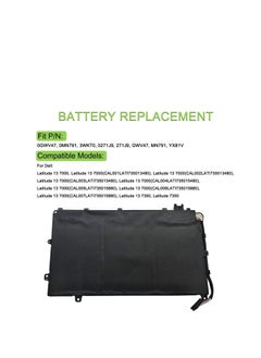 Terabyte 11.1V 30Wh 3-Cell 271J9 GWV47 0GWV47 MN791 YX81V 3WKT0 0MN791 Laptop battery compatible for Dell Latitude 7350 13 7000  - Image 3