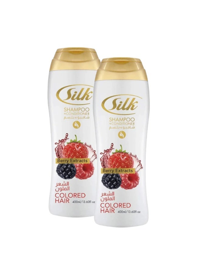 Silk Shampoo and conditioner with silkberry extract for colored hair - 400ml x 2 pieces - Image 2
