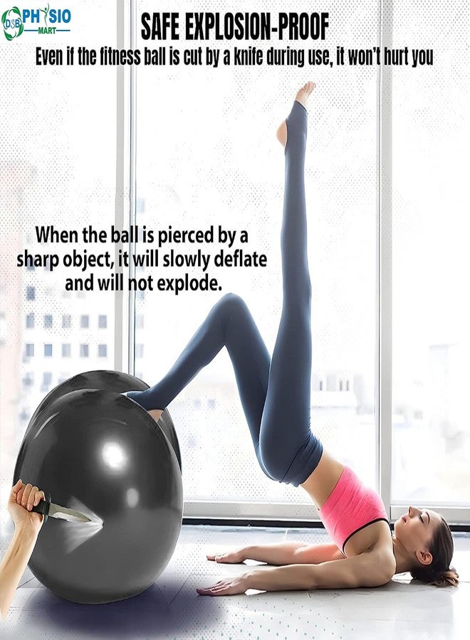 DSB PHYSIO MART Physio Therapy Peanut Ball with Pump 50cm Shaped Swiss Stability Yoga Exercise Balance Ball for Kids, Labor Birthing, Fitness, Gym Workout - Image 4