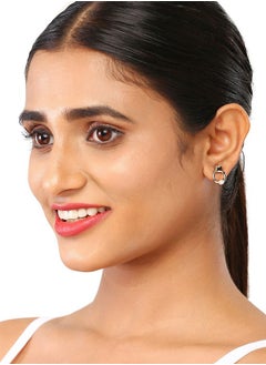 Just Peachy Just Peachy Set of 3 Gold-Toned & White Contemporary Stud Earrings, Elegant, Versatile Jewelry for Every Occasion, Lightweight, Hypoallergenic, and Durable Studs - Perfect for Women  - Image 2