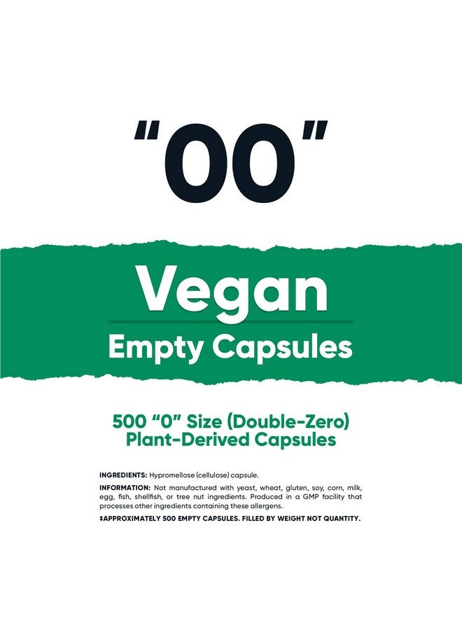 كبسولات Nutricost الفارغة الحجم 00 نباتية - 500 كبسولة نباتية فارغة شفافة - معتمدة كوشير، معتمدة حلال، غير معدلة وراثيًا، خالية من الصويا، خالية من الجلوتين، نباتية - Image 2