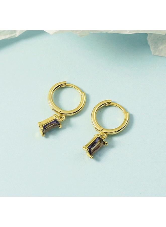 Colored Diamond Ear Ring European And American Same Color Ear Ring Ear Buckle Zircon Pendant Earrings Female Sisters Mix And Match 