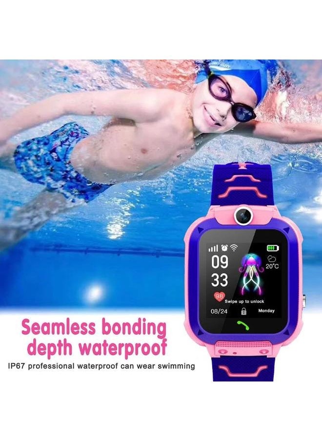 Nabi - Children's IP65 Waterproof Smart Watch with SOS, Camera, Call, Music, 7 Games Puzzle, Alarm Clock, Compatible with iOS and Android for Girls and Boys(Pink) - Image 1