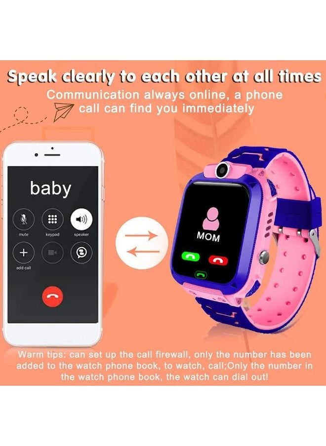 Nabi - Children's IP65 Waterproof Smart Watch with SOS, Camera, Call, Music, 7 Games Puzzle, Alarm Clock, Compatible with iOS and Android for Girls and Boys(Pink) - Image 1