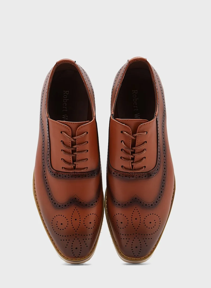 Robert Wood Casual Wing Cap Brogue Lace Ups