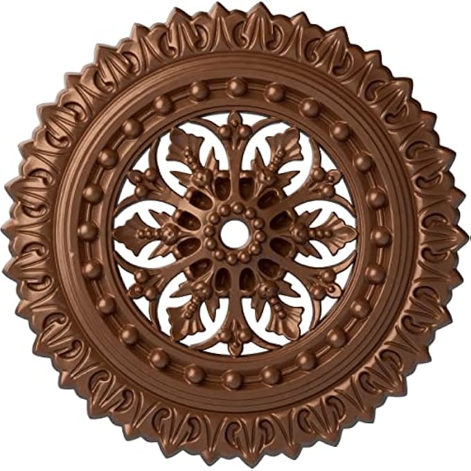 CM18SKAMF SELLEK CEILING MEDALLION, AMERICANA 18 1/2"OD X 7/8"ID X 1 1/2"P (FITS CANOPIES UP TO 1 1/8") HAND-PAINTED POLISHED COPPER CM18SKPOS 1 - Image 1
