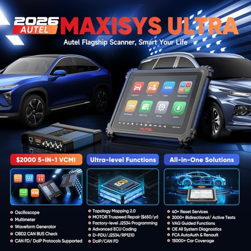 Autel MaxiSYS Ultra Scanner, 2026 MSUltra Top Intelligent Scan Tool, Topology, 5IN1 VCMI, ECU Function, 3K+ Bidirectional Diagnostic, 40+ Reset Up of Ultra Lite MS919 MS909 Elite 2 Pro, Motor TruSpeed - Image 2