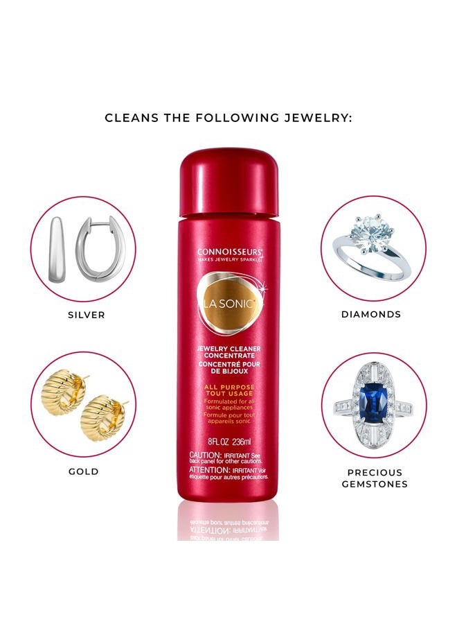 CONNOISSEURS LaSonic All-Purpose Jewelry Cleaner Concentrate - 8 fl oz - Formulated for LaSonic SafeWave and Jewelry Bath Sonic Cleaning Devices - Image 5