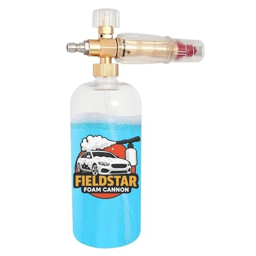 Fieldstar Pressure Washer Gun with Transparent Foam Cannon | Car Wash Foam Gun with 1/4" Quick Connector | 1L Bottle & 5 Color Spray Nozzles - Image 2
