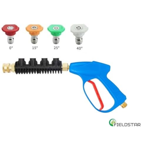 Fieldstar Pressure Washer Gun with Transparent Foam Cannon | Car Wash Foam Gun with 1/4" Quick Connector | 1L Bottle & 5 Color Spray Nozzles - Image 3