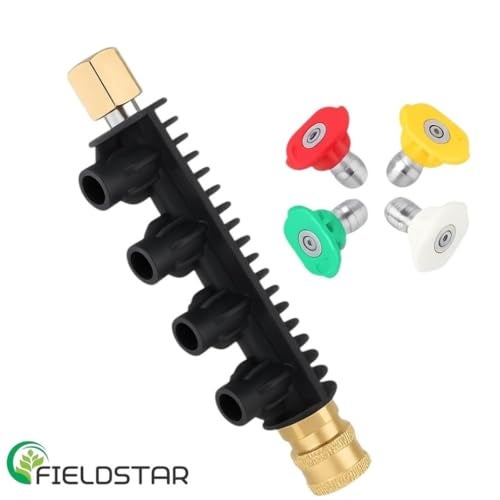 Fieldstar Pressure Washer Gun with Transparent Foam Cannon | Car Wash Foam Gun with 1/4" Quick Connector | 1L Bottle & 5 Color Spray Nozzles - Image 5