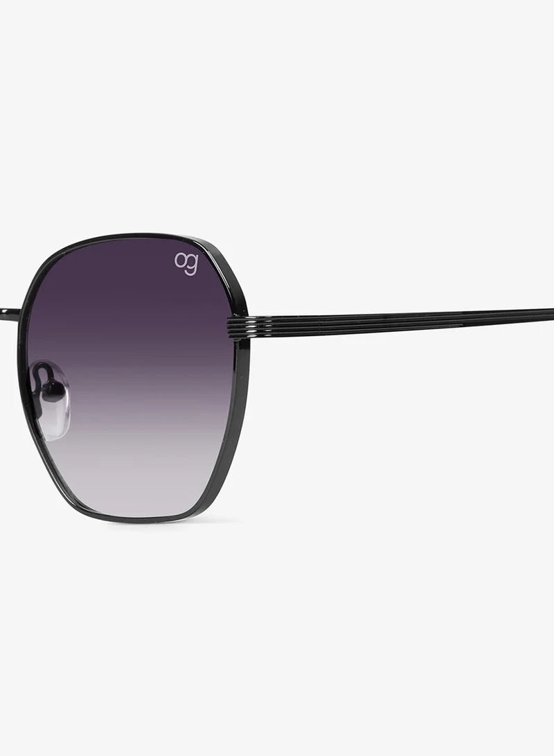 Woggles  UV- Protected  Gradient Black Hexagonal Sunglasses  | Best Price UAE