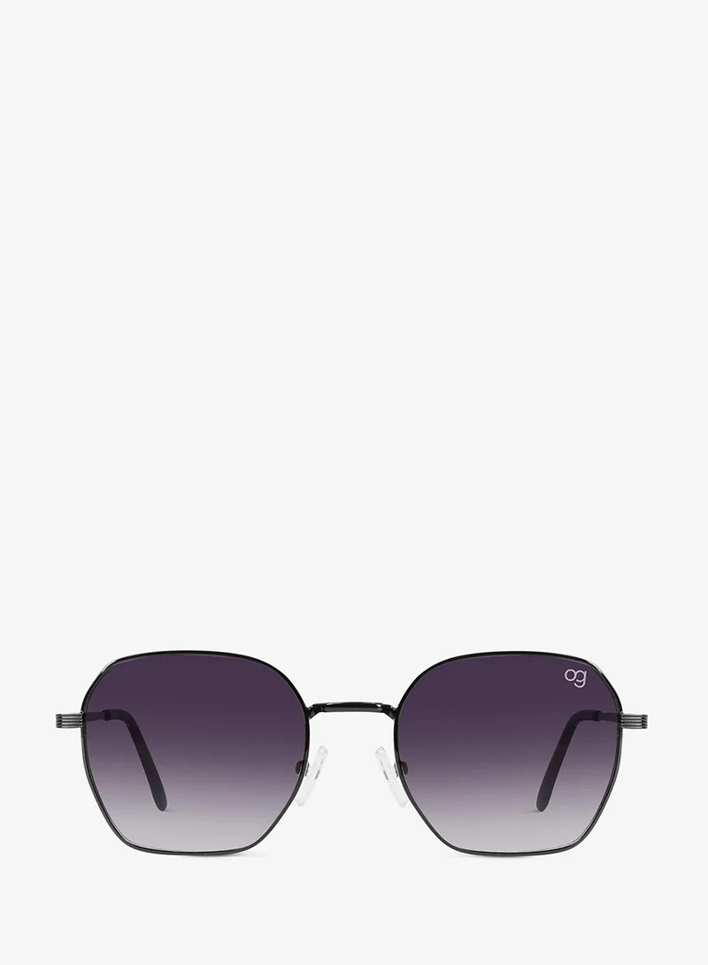 Woggles  UV- Protected  Gradient Black Hexagonal Sunglasses  | Best Price UAE