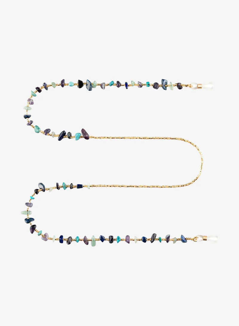Minza  Minza “Broken Stone” Women’s Eyewear Chain, Natural Amethyst, Turquoise, Prehnite & Lapis Lazuli with Czech Beads, Handmade Colorful Glasses Chain for Sunglasses & Eyeglasses, Artistic Boho Accessory for Women | Best Price UAE