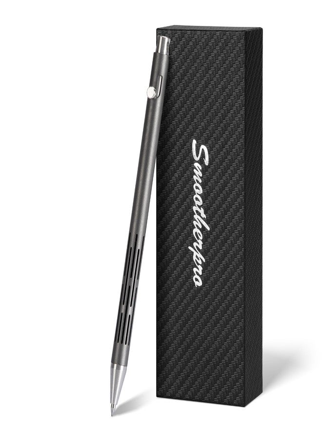 SMOOTHERPRO Bolt Action Pen, Stainless Steel Ballpoint Pen with Black Ink Slim Design, Compatible with Pilot G2 Refills, Gray - Image 1