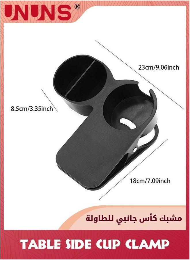 UNUNS Desk Cup Holder,Table Side Clamp,Desktop Organizer Clamp,Clip On Holder,Non Slip Desktop Clip,Home Car Office Table Chair Edges Storage For Phones Keys Drinks Coffee Mug - Image 2
