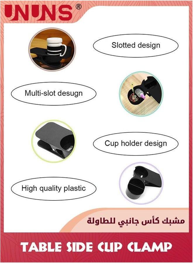 UNUNS Desk Cup Holder,Table Side Clamp,Desktop Organizer Clamp,Clip On Holder,Non Slip Desktop Clip,Home Car Office Table Chair Edges Storage For Phones Keys Drinks Coffee Mug - Image 3