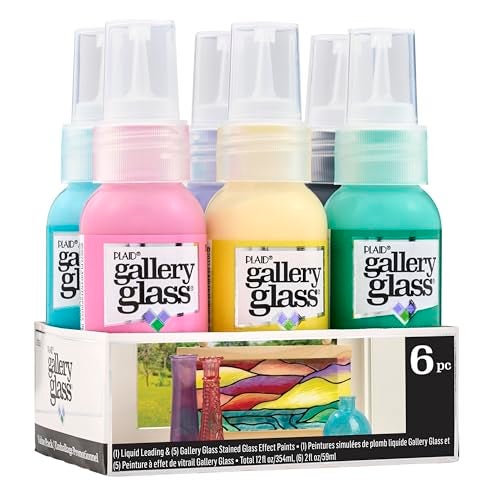 Gallery Glass مجموعة طلاء الزجاج الملون جاليري جلاس، 6 قطع مثالية لمشاريع الفنون والحرف اليدوية، 20053 - Image 1