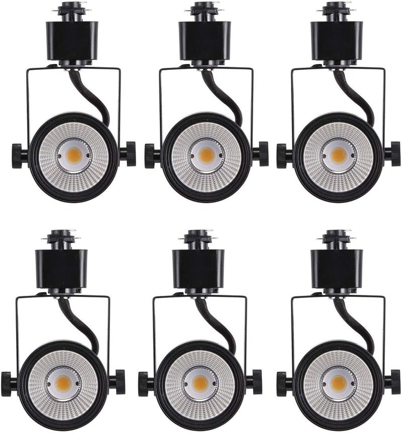 CLOUDY BAY 8W Dimmable LED Track Light Head,CRI 90+ Warm White 3000K,Adjustable Tilt Angle Track Lighting Fixture,120V 40° Angle for Accent Retail,Black Finish Halo Type - Pack of 6 - Image 1
