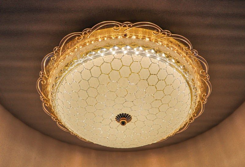 swanart Glass Chandelier Ceiling Round Light 16 Inch (Multicolor) (With Bluetooh System) (Design 1) - Image 3