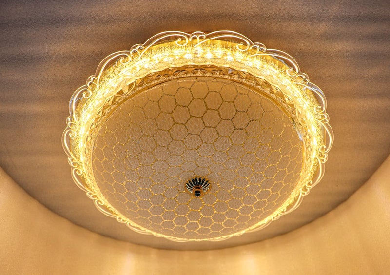 swanart Glass Chandelier Ceiling Round Light 16 Inch (Multicolor) (With Bluetooh System) (Design 1) - Image 5