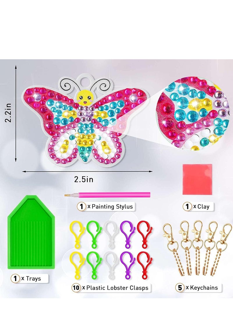 FengSVMA Diamond Art for Kids, 15 Pack Diamond Painting Keychains, DIY Gem 5D Painting Arts and Crafts for Boys Girls Ages 3+ - Image 4