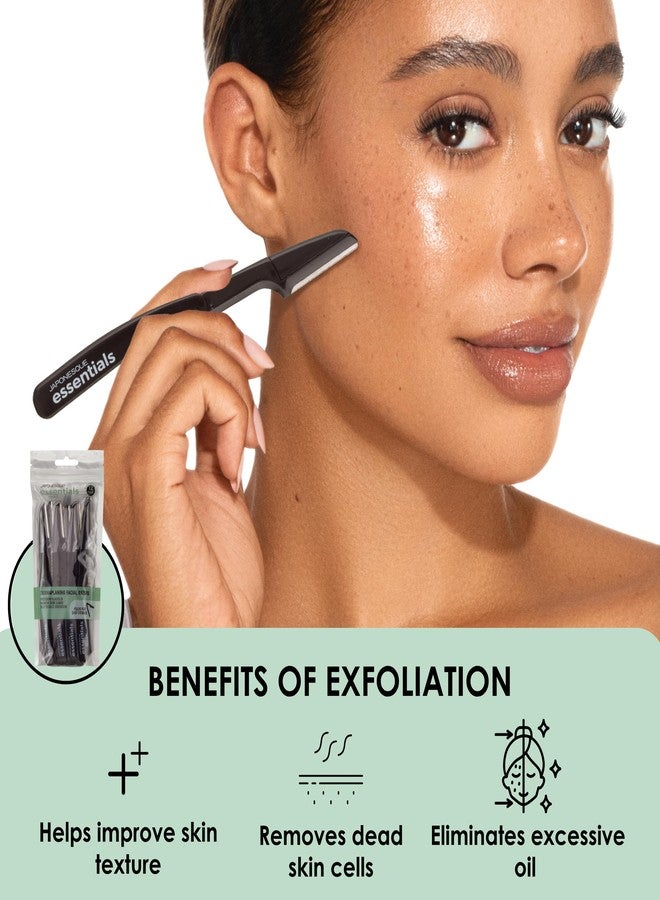 JAPONESQUE Essentials Dermaplaner Facial Hair Razors 12 Pack - Precision Blades for Peach Fuzz Removal, and Eyebrow Shaping for Men & Women - Image 4