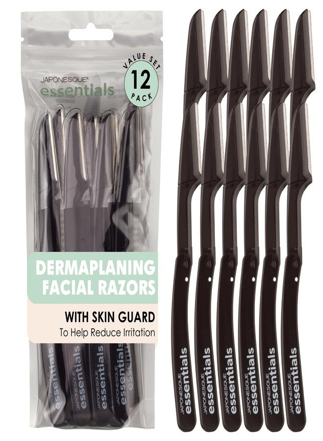 JAPONESQUE Essentials Dermaplaner Facial Hair Razors 12 Pack - Precision Blades for Peach Fuzz Removal, and Eyebrow Shaping for Men & Women - Image 1