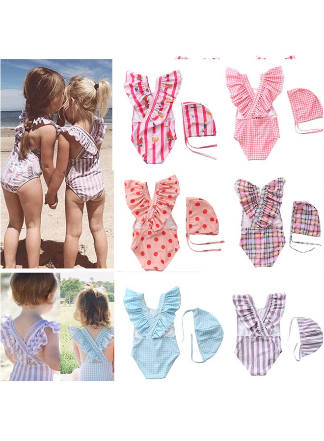 One-Piece Cute Swimsuit For Baby Girl Children's Swimsuit Striped Patten Baby Swimsuit  - Image 2