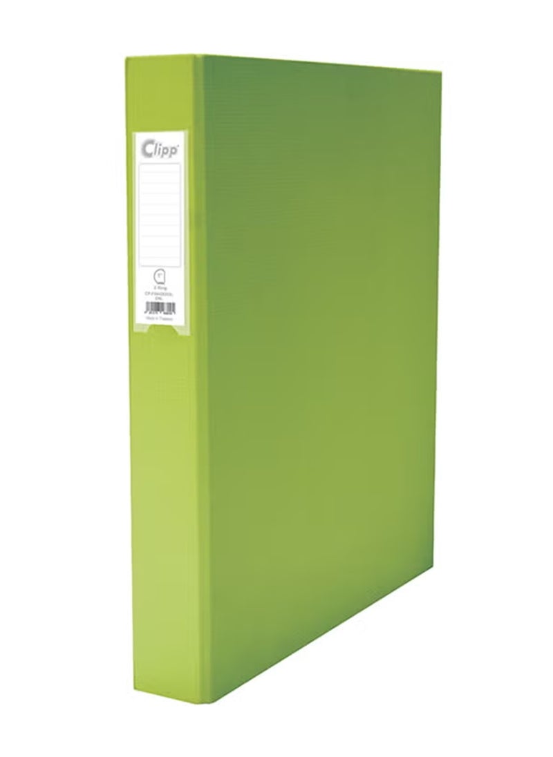 CLIPP A4 Size D-ring Binder With Two Rings 1 Inch Width Light Green 