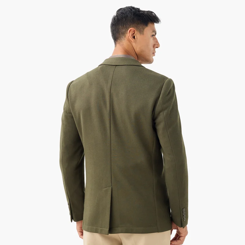 Iconic Iconic Textured Blazer with Button Closure and Front Pocket