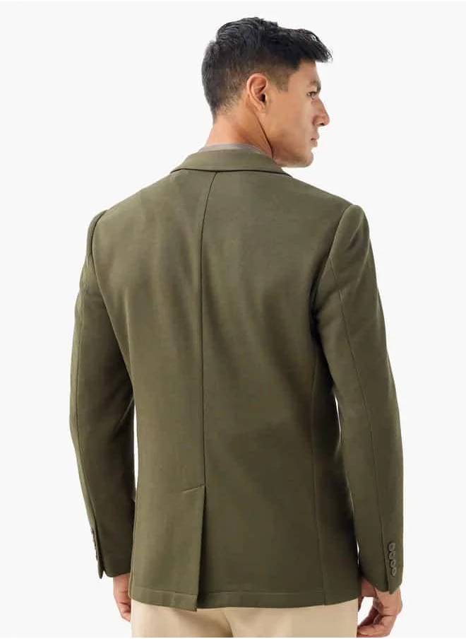 ايكونيك Iconic Textured Blazer with Button Closure and Front Pocket