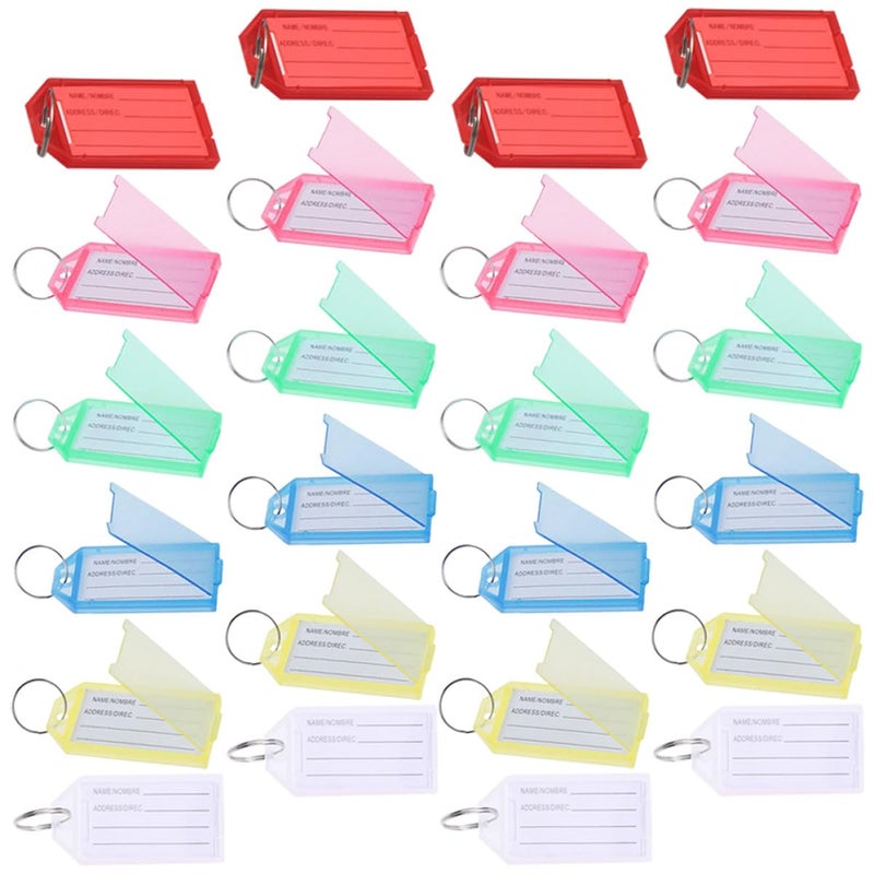 Reusable Writable Key Tags Set With Key Rings For Luggage Hotel Office Travel 60 Pcs Colorful - Image 2