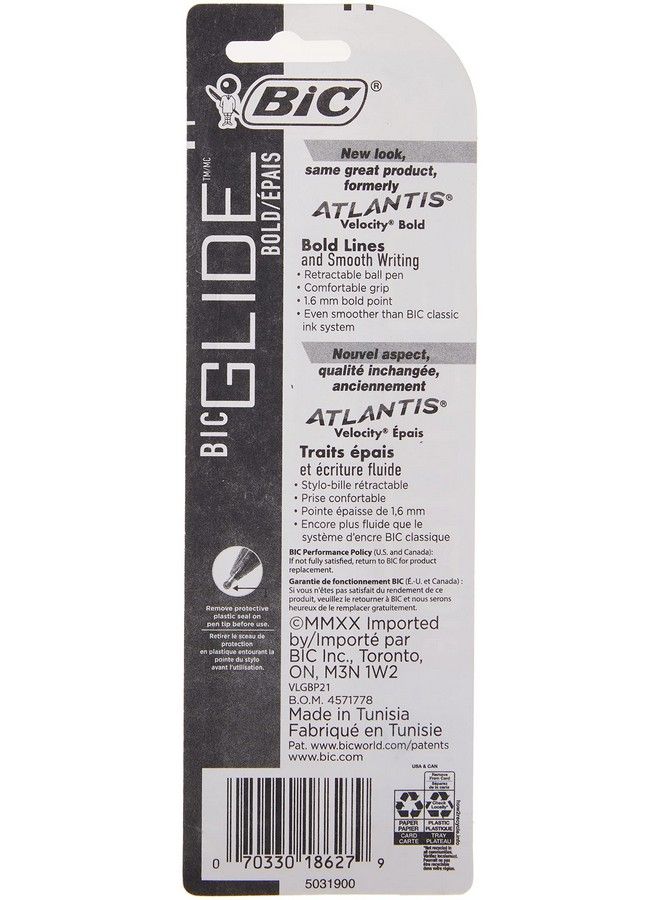 Bic قلم حبر جاف أتلانتس فيلوسيتي بولد أسود 2 قطعة (عبوة من 2) - Image 5