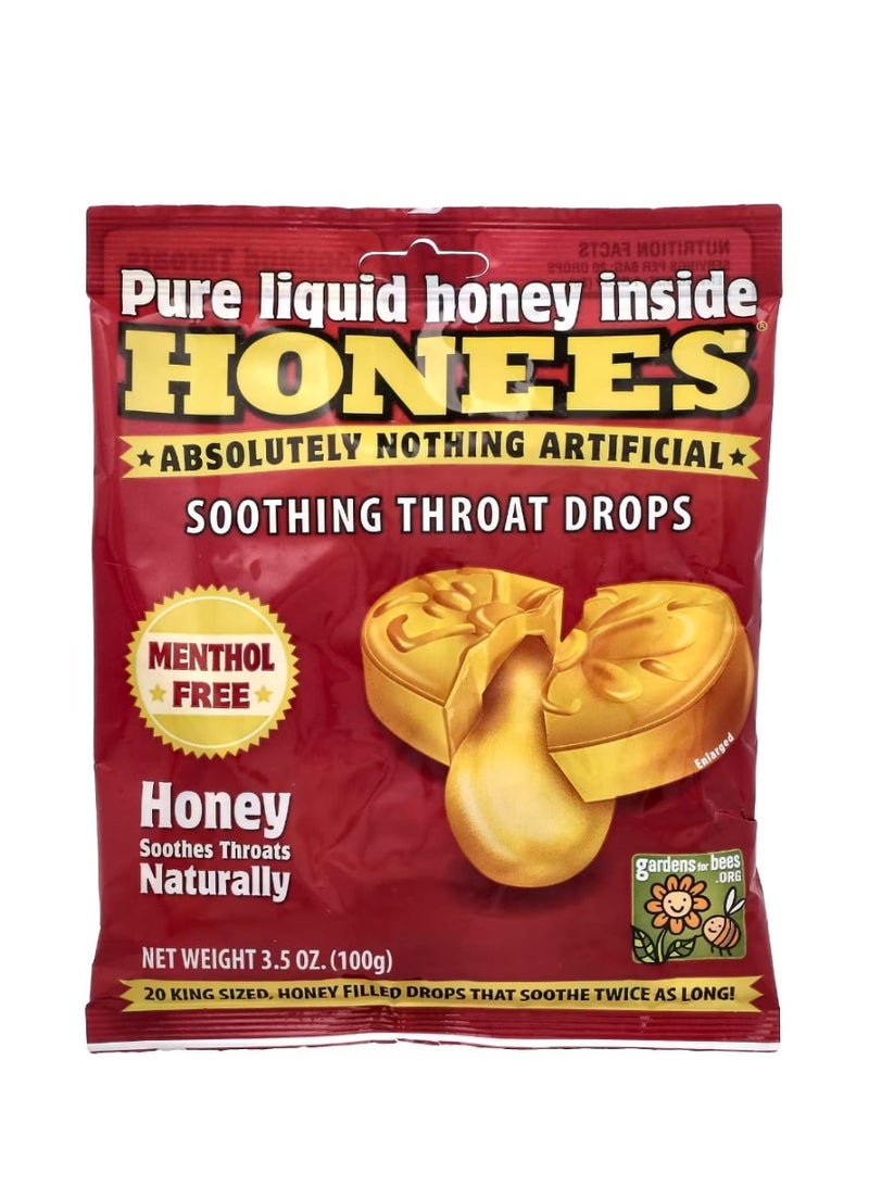 Honees Soothing Throat Drops Honey 20 King Size Drops 3.5 oz (100 g) - Image 1