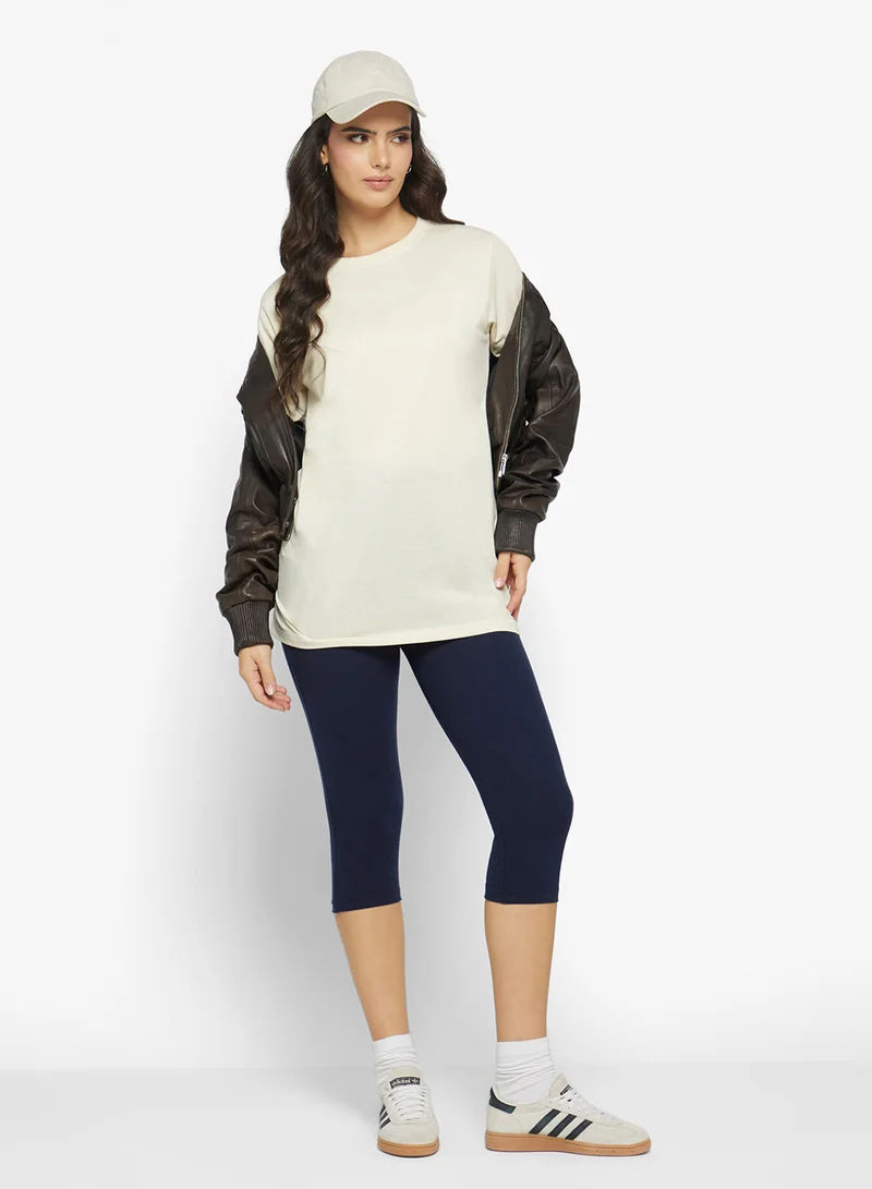 Ginger Basics Cotton Oversize Crew Neck T-shirt