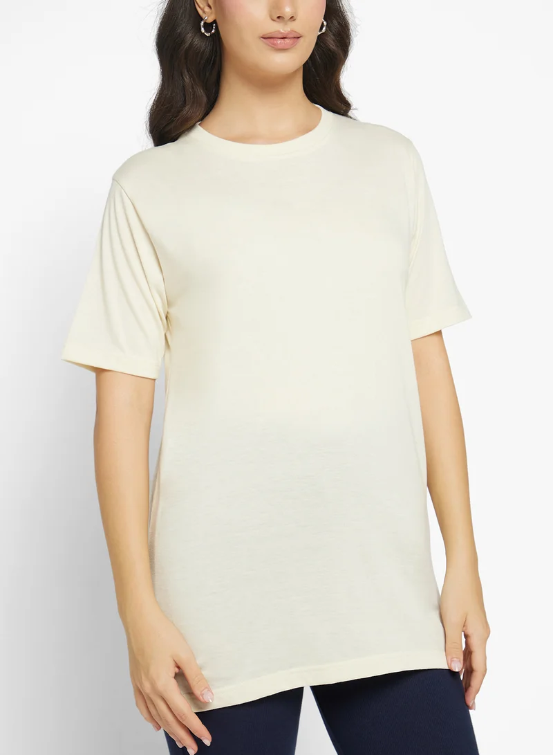 Ginger Basics Cotton Oversize Crew Neck T-shirt