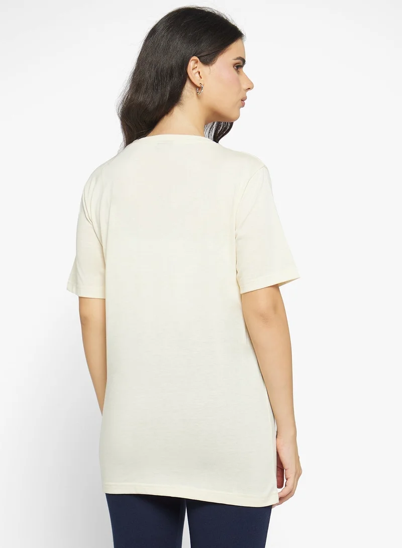 Ginger Basics Cotton Oversize Crew Neck T-shirt